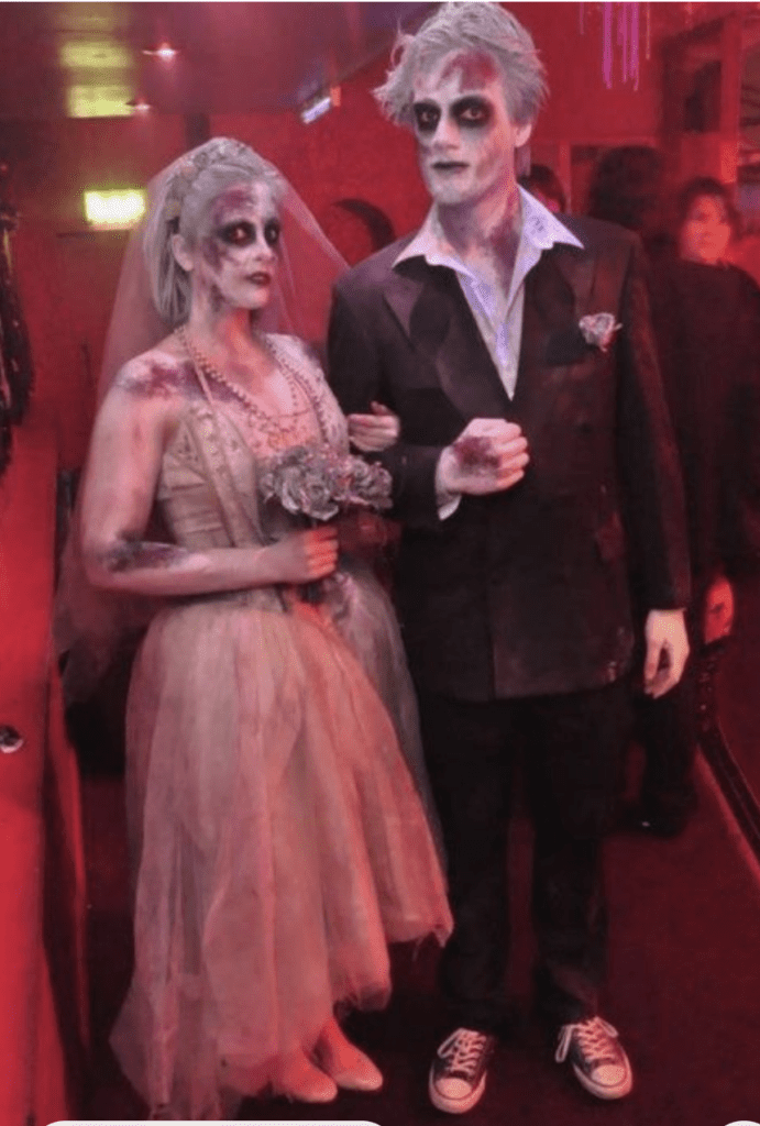 Zombie bride and groom for halloween