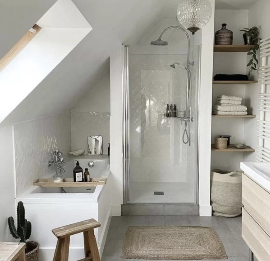 attic Bathroom sloped ceiling