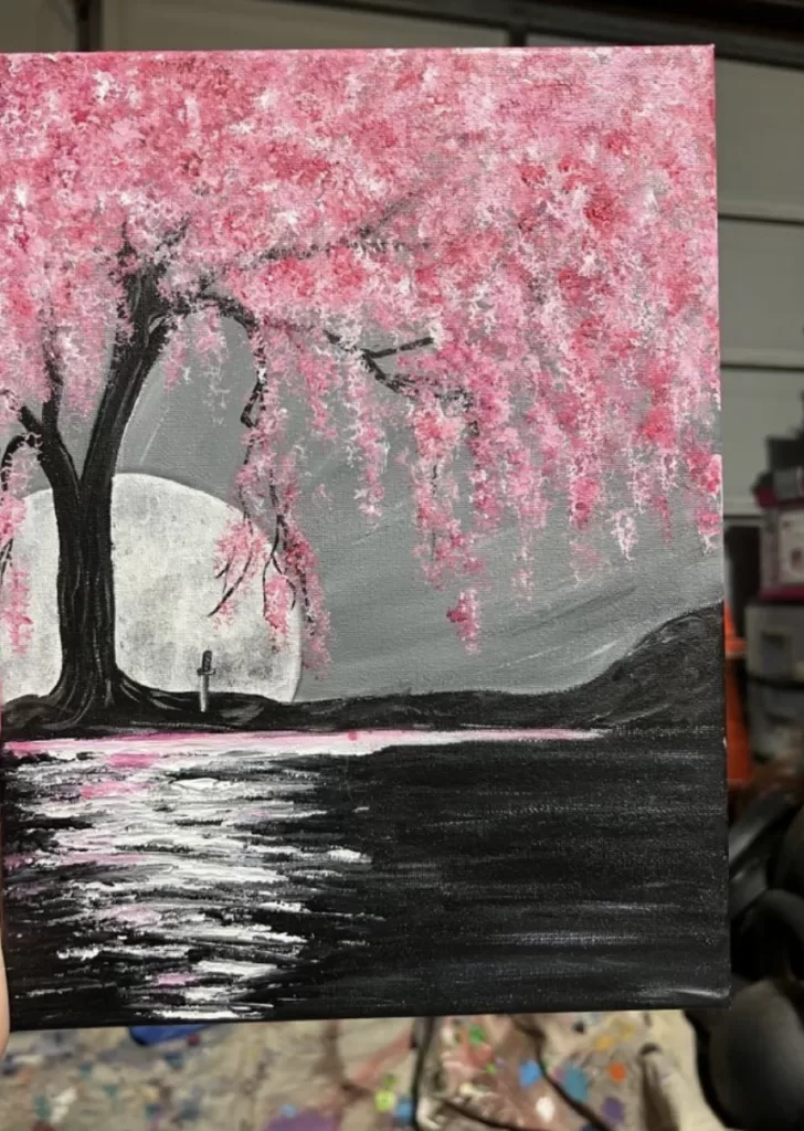 Cherry Blossoms acrylics painting