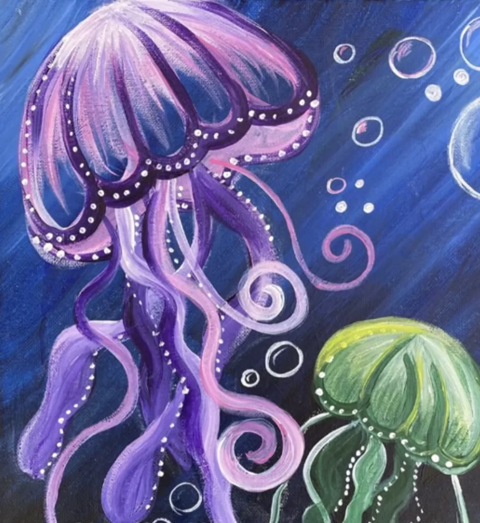 easy painting ideas jelly fish