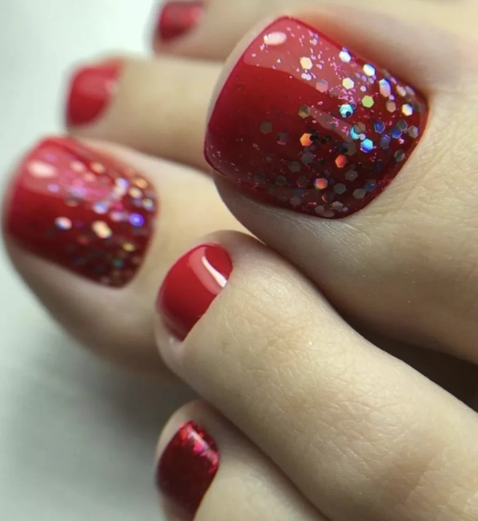 christmas toe nails ideas 