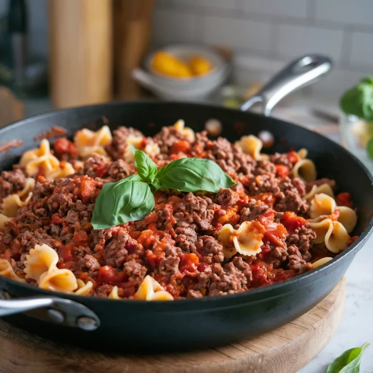 ground beef pasta skillet